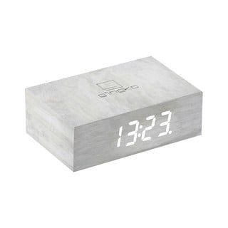 Ceas deșteptător cu LED Gingko Flip Click, gri deschis