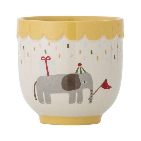 Cană pentru copii galbenă/crem din gresie 150 ml Celebrate – Bloomingville Mini-image-2