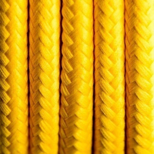 Lampadar cu abajur alb și cablu galben Ragaba Wanda, galben-image-1