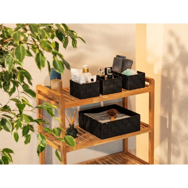 Set de 4 organizatoare de baie negre din plastic Adria - Wenko-image-2