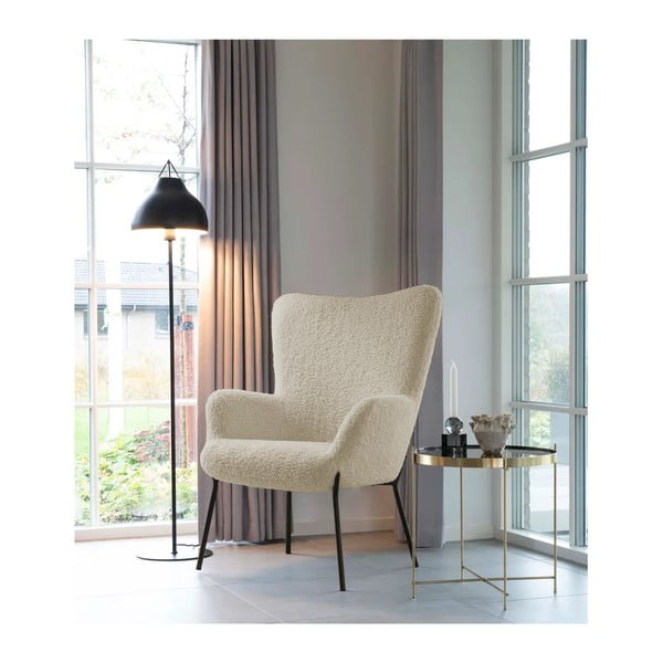 Fotoliu bej cu tapițerie din blană artificială Glasgow – Bonami Essentials-image-1