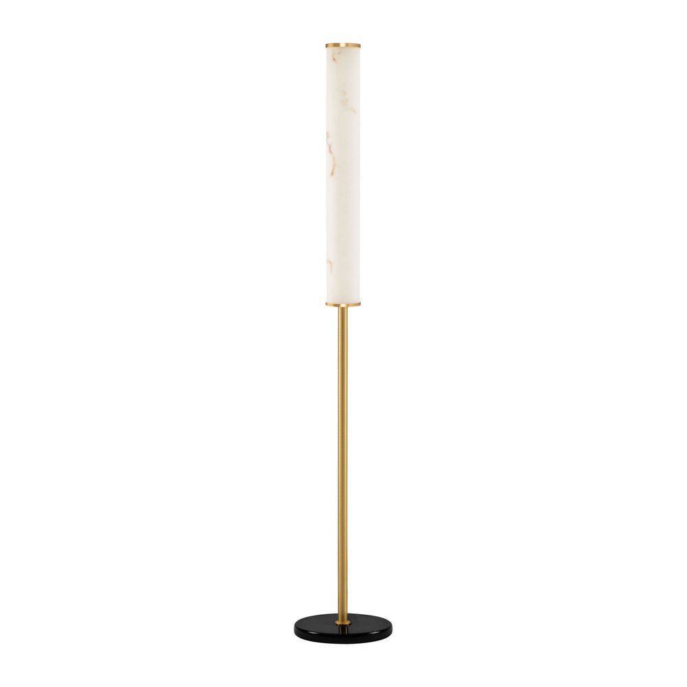 Lampadar alb/alămiu LED cu aspect de marmură (înălțime 140 cm) Nolia – Nova Luce