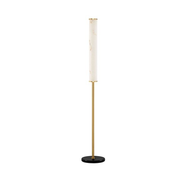 Lampadar alb/alămiu LED cu aspect de marmură (înălțime 140 cm) Nolia – Nova Luce
