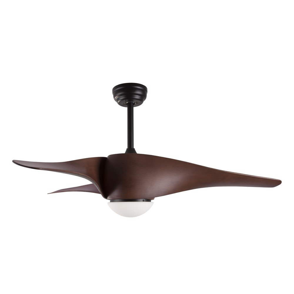Plafonieră negru-mat/în culoare naturală închisă LED din metal cu abajur din sticlă Breeze – Nova Luce