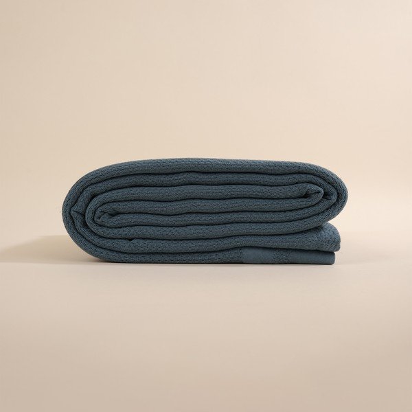 Cuvertură albastră din bumbac pentru pat dublu 160x220 cm Hasir - Mijolnir-image-1