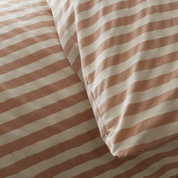 Lenjerie de pat teracotă pentru pat dublu 200x200 cm Zanzibar Stripe – Pineapple Elephant-image-4