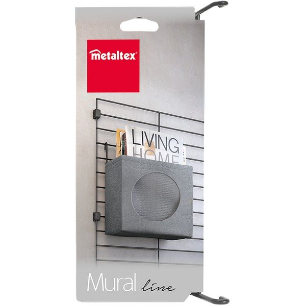 Componentă - cutie de depozitare gri din material textil 24x9 cm Mural – Metaltex-image-1
