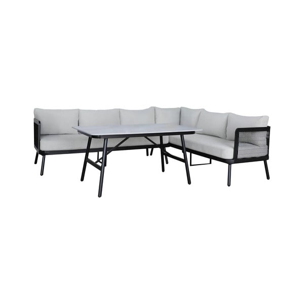 Set mobilier de grădină gri din aluminiu pentru 5 persoane Edinburgh – Rojaplast