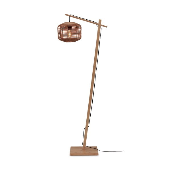 Lampadar în culoare naturală cu abajur din ratan (înălțime 150 cm) Tanami – Good&Mojo