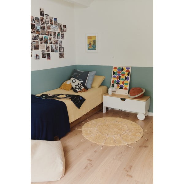 Covor galben muștar lavabil, țesut manual, rotund, din bumbac ø 100 cm Solar Multishape – Lorena Canals-image-4