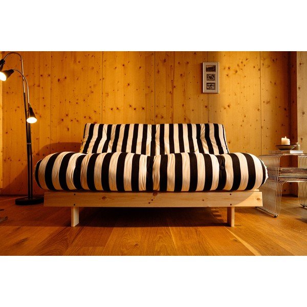 Canapea alb-negru extensibilă 140 cm Roots – Karup-image-3
