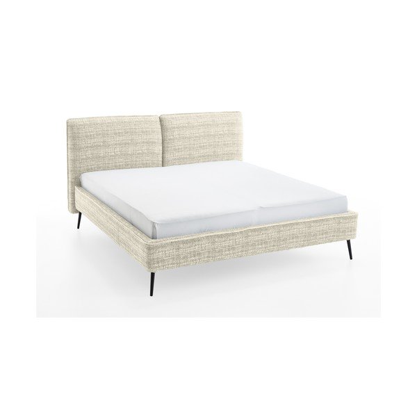 Pat matrimonial bej tapițat fără somieră 160x200 cm Infinity – Meise Möbel