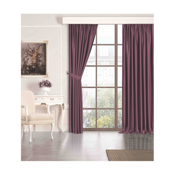 Draperie semi-opacă roz 260x100 cm - Mila Home-image-2