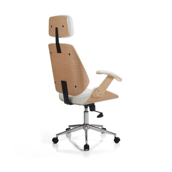 Scaun de birou alb din imitație de piele Visby – Tomasucci-image-2