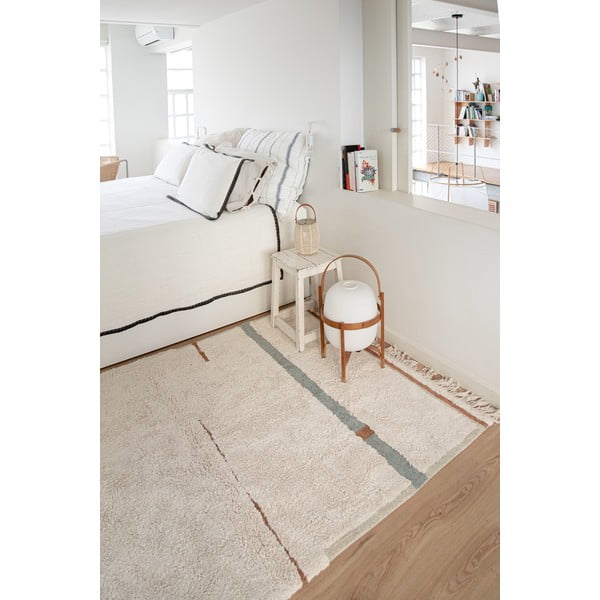 Covor albastru/crem lavabil/țesut manual din bumbac 140x200 cm Lanes Vintage Blue – Lorena Canals-image-4