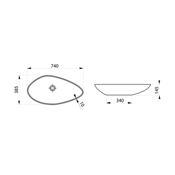 Chiuvetă albă din ceramică 74x38,5 cm Ovali – Sapho-image-4