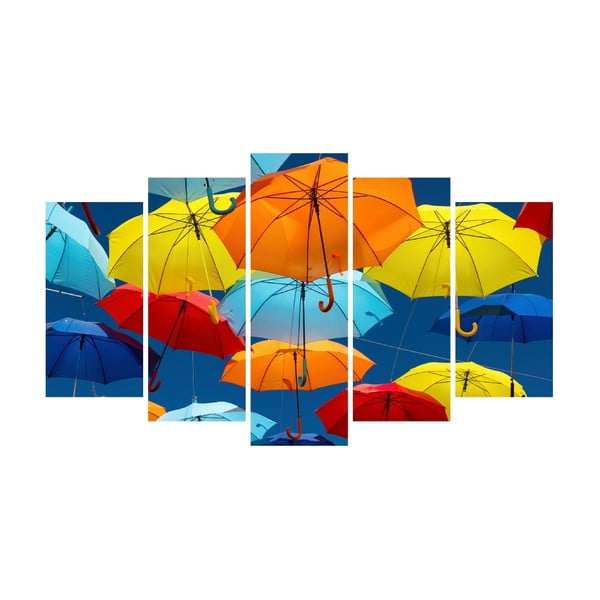 Tablou din mai multe piese pe pânză Multicolor Umbrella