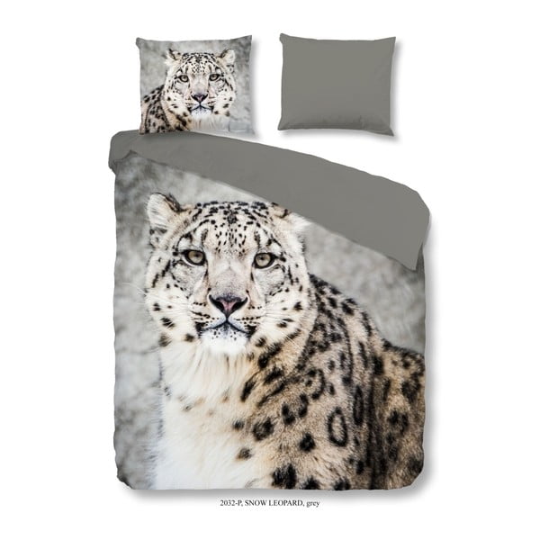 Lenjerie de pat din bumbac Good Morning Premento Snow Leopard, 140 x 200 cm