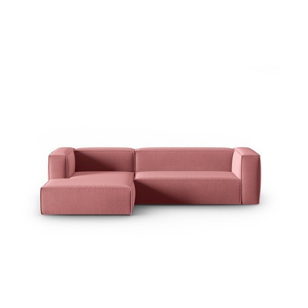 Colțar roz cu tapițerie din catifea Mackay – Cosmopolitan Design