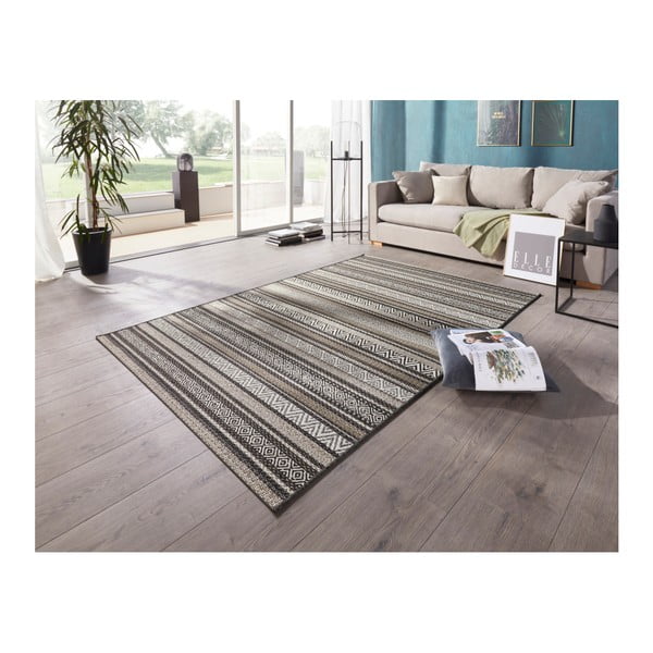 Covor potrivit pentru exterior Elle Decoration Bloom Rodez, 80 x 150 cm, maro - negru-image-1