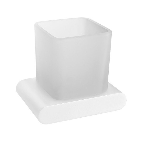 Suport pentru periuța de dinți alb de montat pe perete din sticlă Flori – Sapho