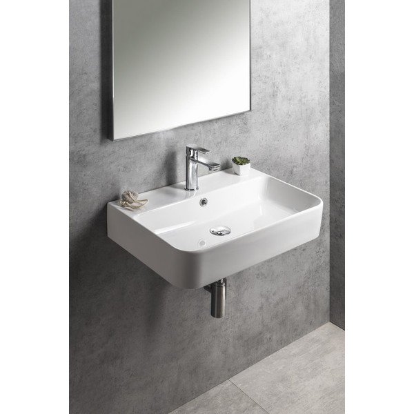 Chiuvetă albă din ceramică 80x48 cm Gali – Sapho-image-3