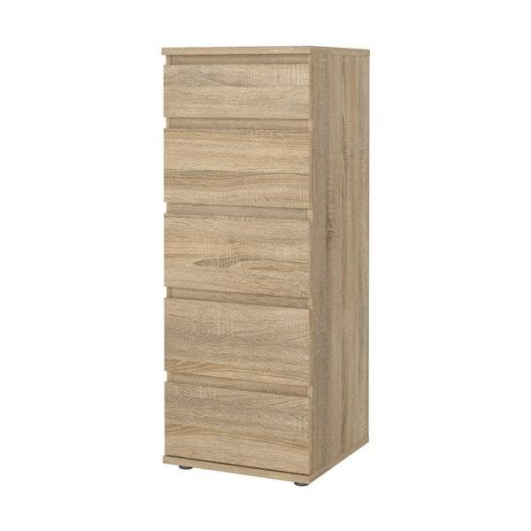 Comodă în culoare naturală înaltă cu aspect de lemn de stejar 40x107 cm Nova – Tvilum-image-4