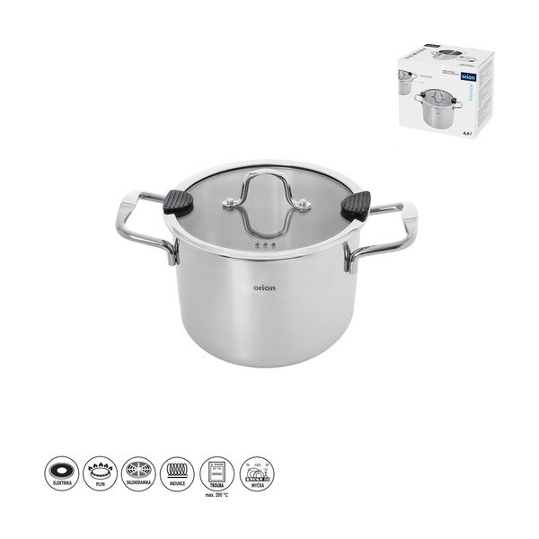 Oală cu capac din oțel inoxidabil 4,6 l Venice – Orion-image-4
