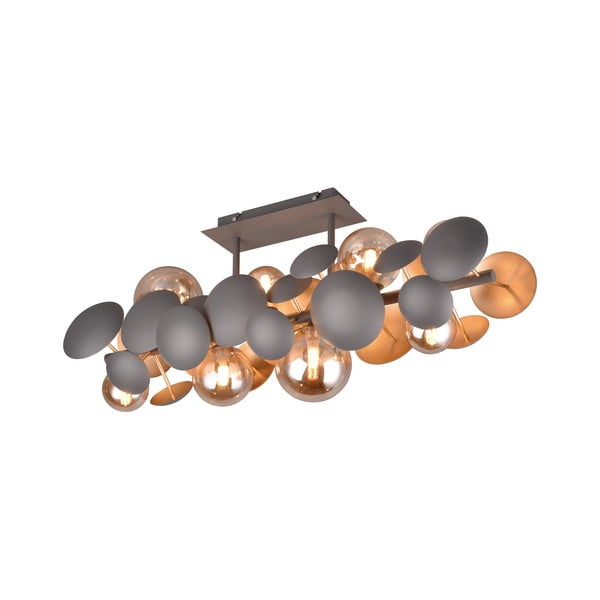 Plafonieră gri-auriu cu abajur din sticlă 76x22 cm Bubble – Trio Select-image-1