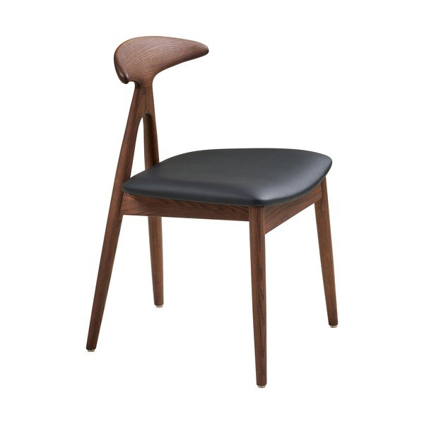 Scaun de dining negru/maro închis din lemn de stejar Lanuza – House Nordic-image-4