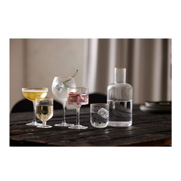 Set 4 pahare pentru cocktail Lyngby Glas Palermo, 315 ml, auriu-image-4