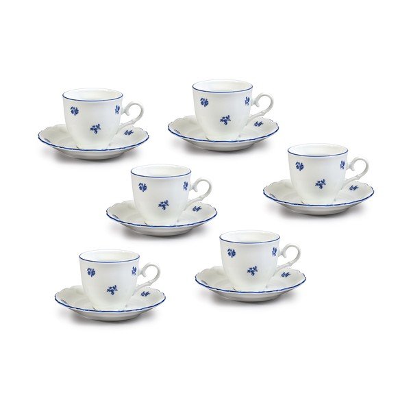 Set veselă din porțelan pentru cafea, cu motive albastre Thun Ophelia-image-2