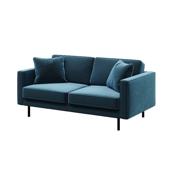 Canapea albastră cu tapițerie din catifea 167 cm Kobo – MESONICA-image-2