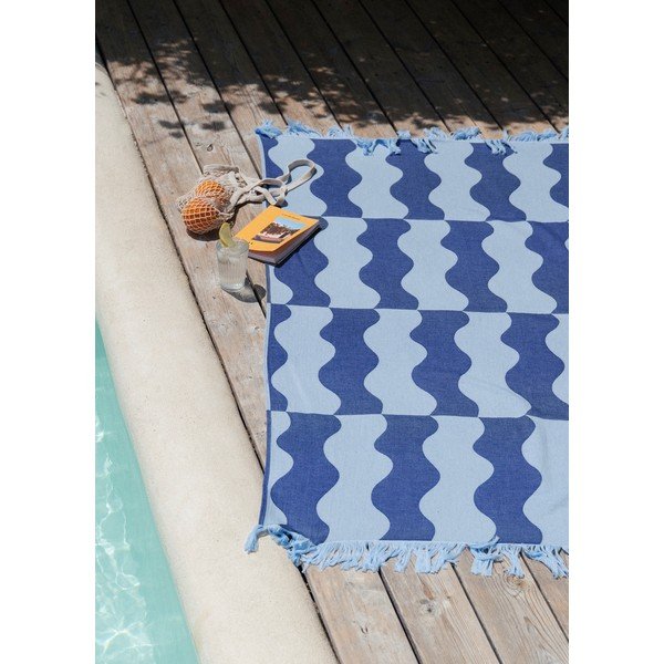 Prosop de plajă albastru din bumbac 100x160 cm Nugo – noo.ma-image-3