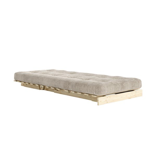 Fotoliu crem extensibil de tip futon cu tapițerie din catifea reiată Roots – Karup-image-1