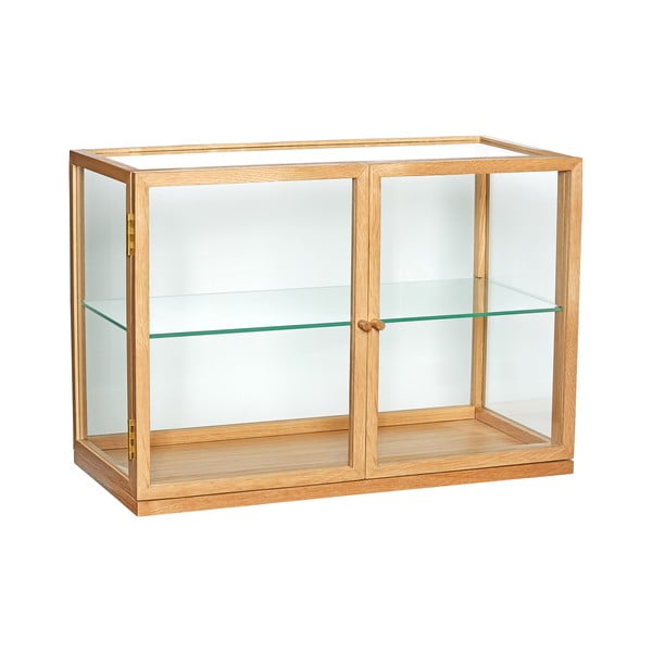Vitrină în culoare naturală cu aspect de lemn de stejar 60x42x32 cm Poetic – Hübsch