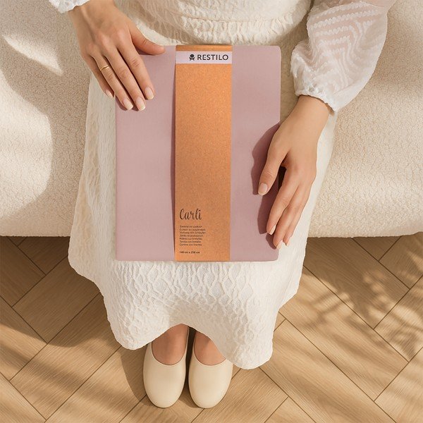 Draperie roz prăfuit dimout (semi-opacă) 140x270 cm Carli – Restilo-image-4