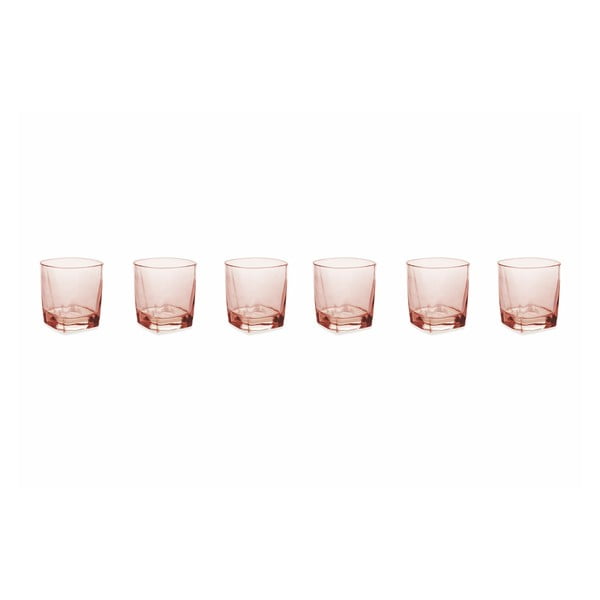 Set 6 pahare din sticlă Villa d'Este Fresh, roz