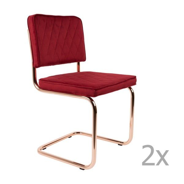 Set 2 scaune Zuiver Diamond, roșu