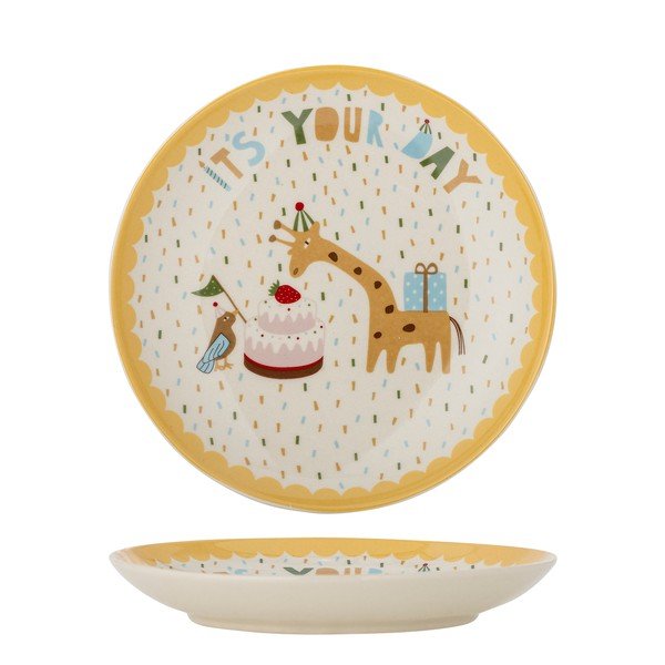 Farfurie pentru copii galbenă/crem din gresie ø 16 cm Celebrate – Bloomingville Mini-image-4