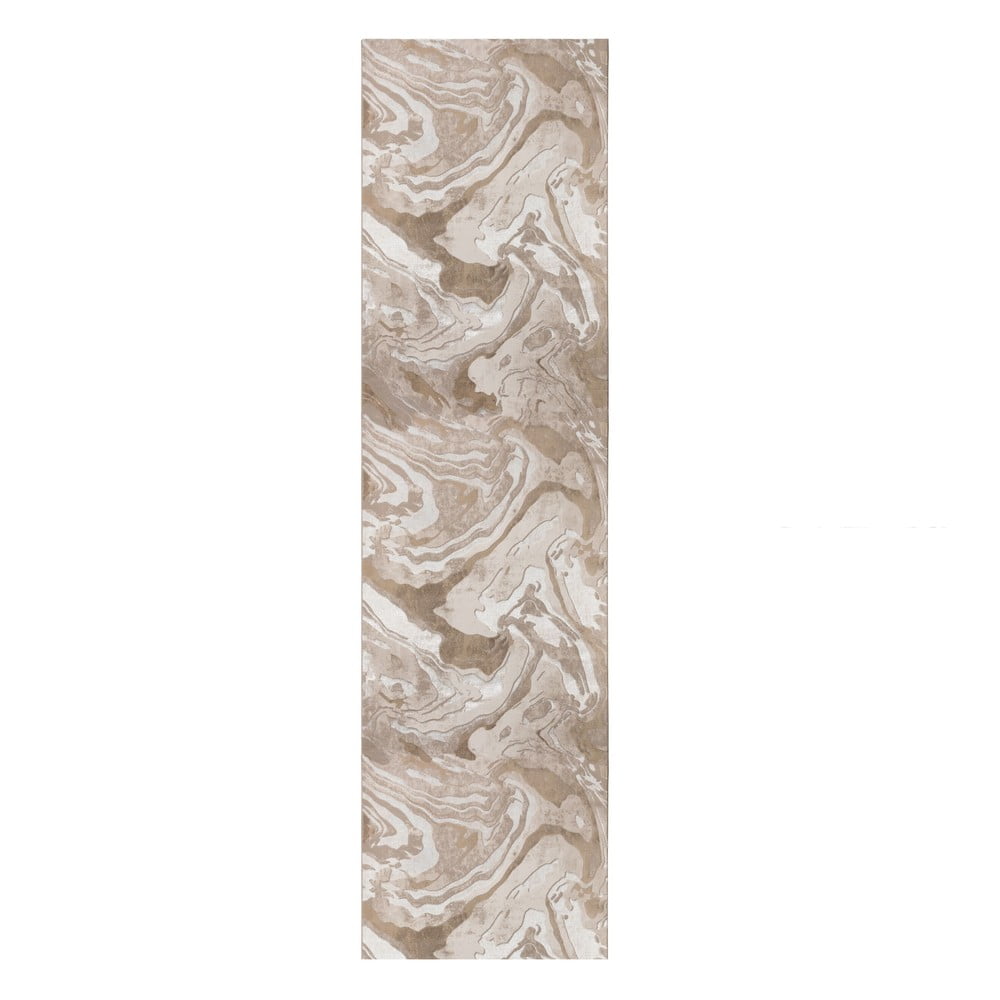 Covor tip traversă bej 80x300 cm Marbled – Flair Rugs