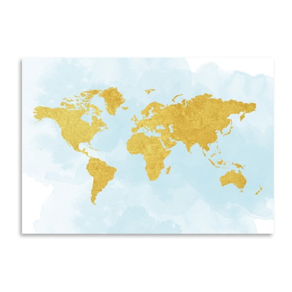 Poster Americanflat  World in Gold, 30 x 42 cm