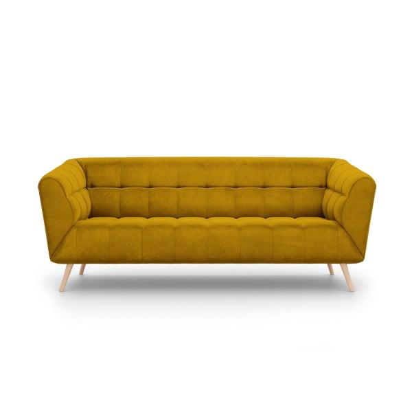 Canapea cu tapițerie de catifea Interieurs 86 Étoile, 210 cm, galben
