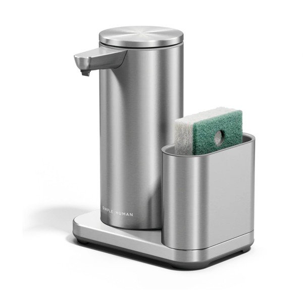 Suport pentru accesorii de spălat argintiu automat din metal – simplehuman
