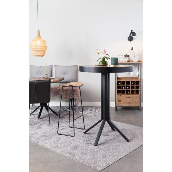 Scaun de bar în culoare naturală din lemn de tec (înălțime șezut 76 cm) Tangle – White Label-image-1