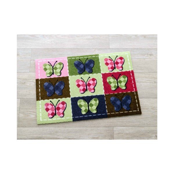 Covor Zala Living Butterflies, 50 x 70 cm, verde - roz-image-1