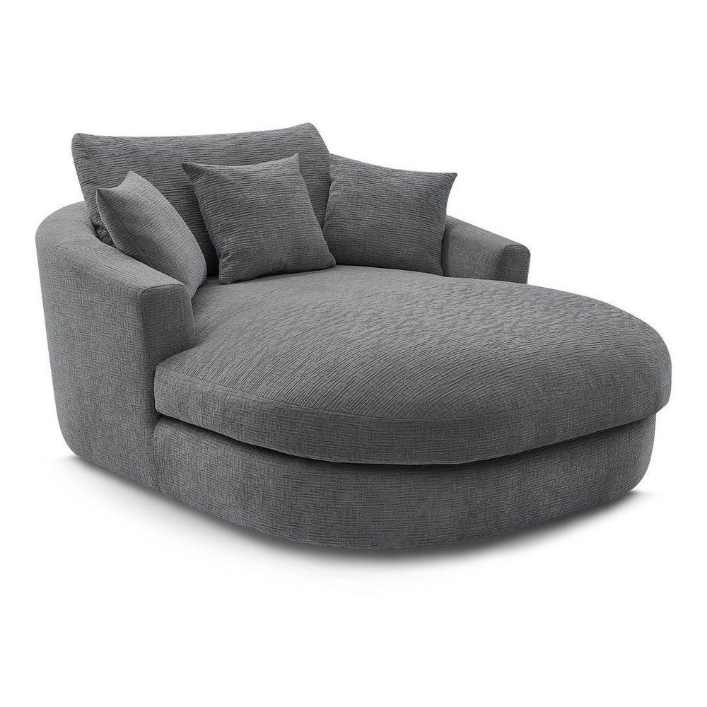 Fotoliu gri cu tapițerie din chenille Belem – Bobochic Paris