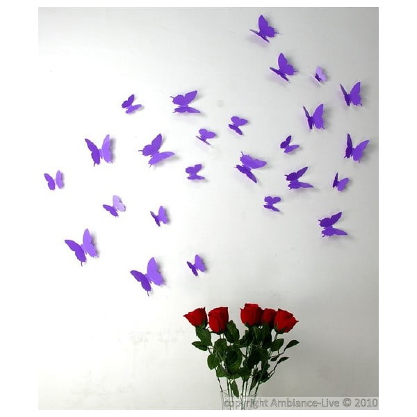 Set 12 autocolante Ambiance Butterflies, mov