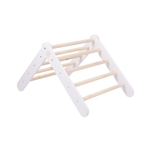 Triunghi Pikler de cățărat alb din lemn de pin 46x87x60 cm Montessori – Meowbaby-image-4
