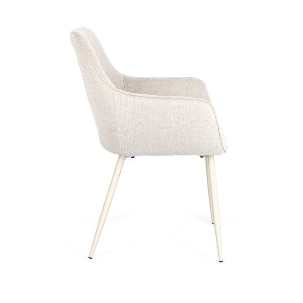Scaun de living bej cu cotiere tapițat Cora – Bizzotto-image-4